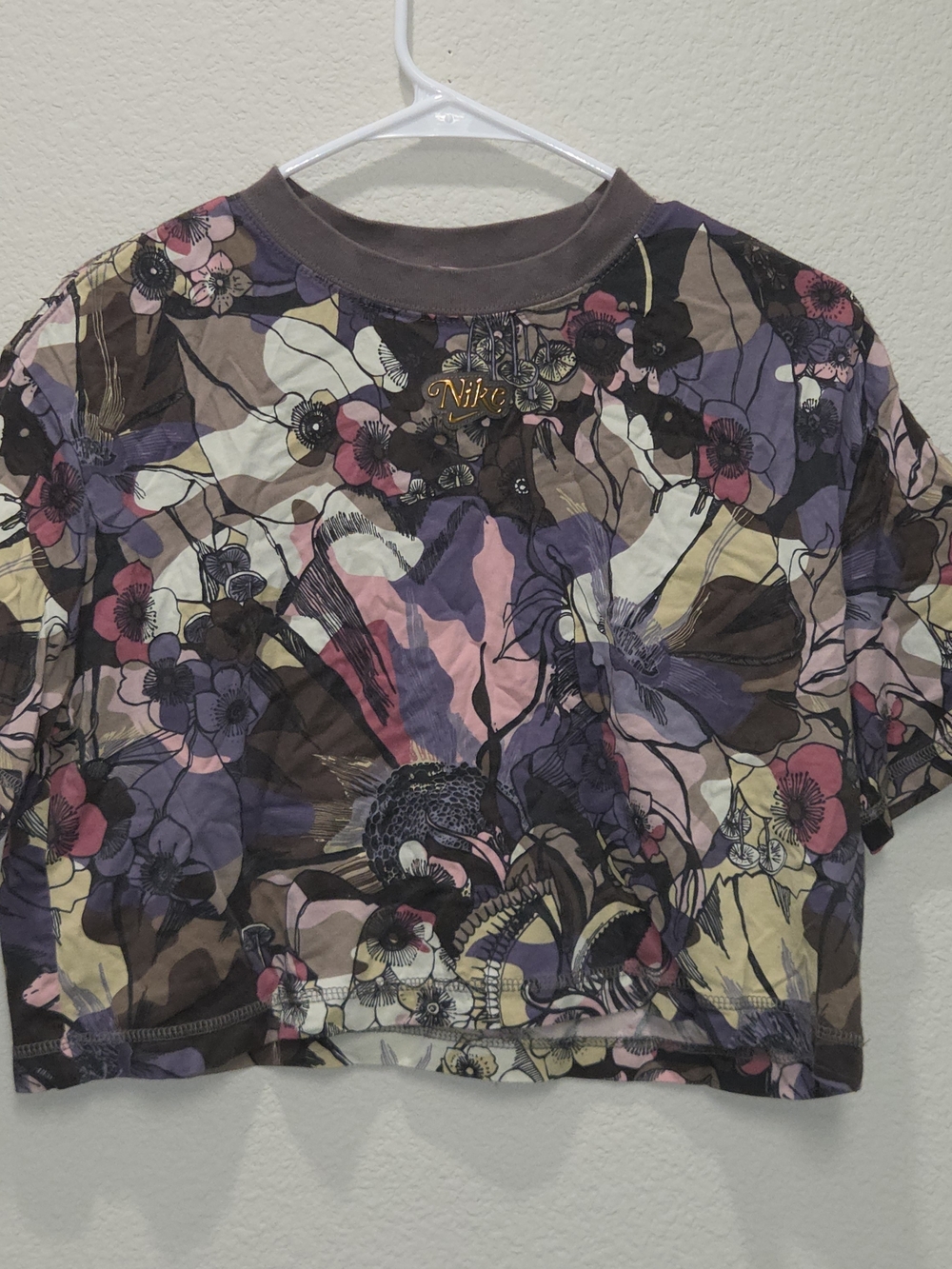 Nike Women’s Floral Crop Top in Purple Multicolor